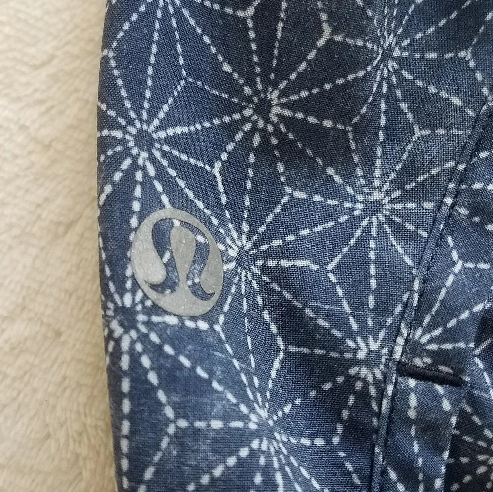Lululemon Run Speed Shorts Sashiko Star Inkwell‎ Ghost Inkwell Print Size 6